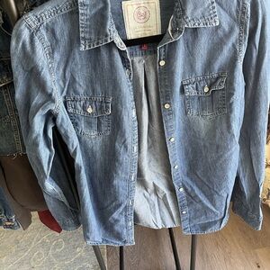 SO Blue Denim Shirt with Label Detail